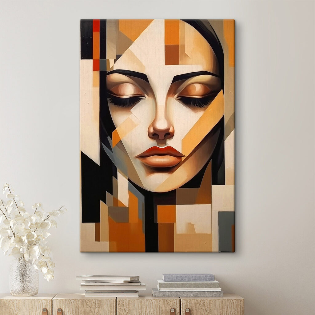 Painting of a woman's face Painting of a woman's face