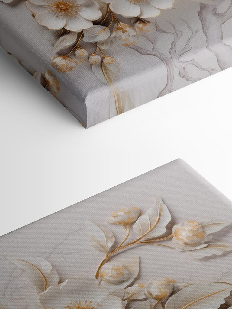 Intricate floral design in soft hues