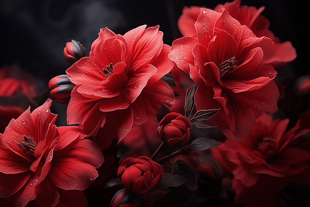 Group of red flowers Group of red flowers