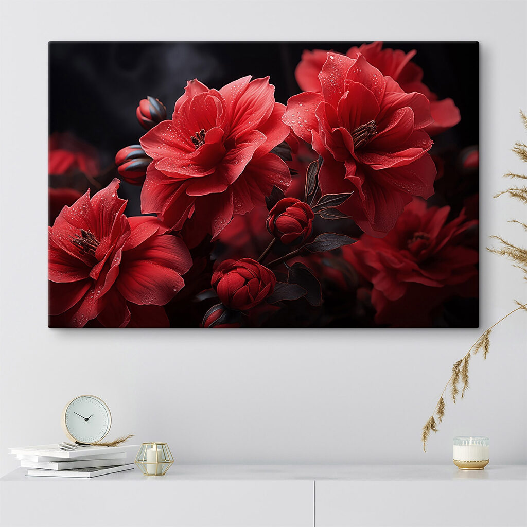 Group of red flowers Group of red flowers