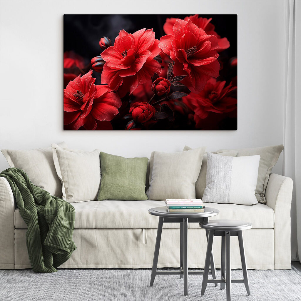 Group of red flowers Group of red flowers