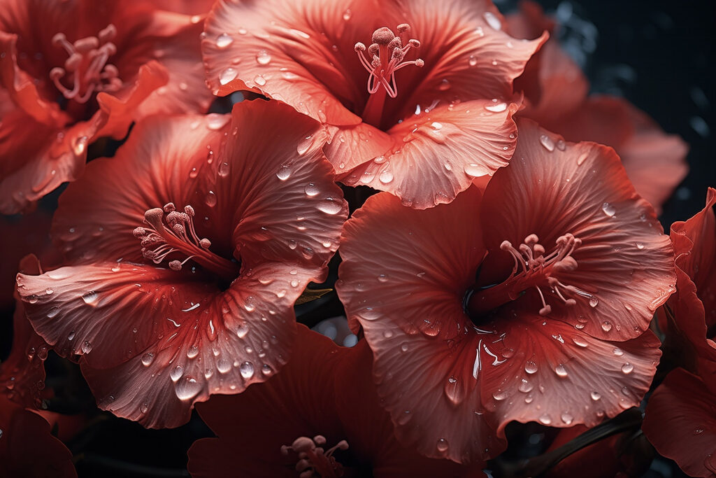 Group of red flowers Group of red flowers
