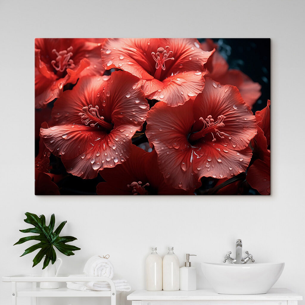 Group of red flowers Group of red flowers