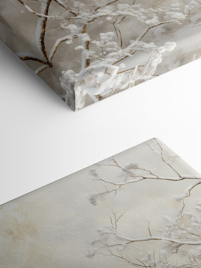 Snow covered trees in a snowy landscape Snow covered trees in a snowy landscape