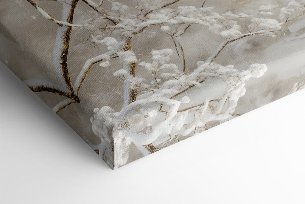 Snow covered trees in a snowy landscape Snow covered trees in a snowy landscape