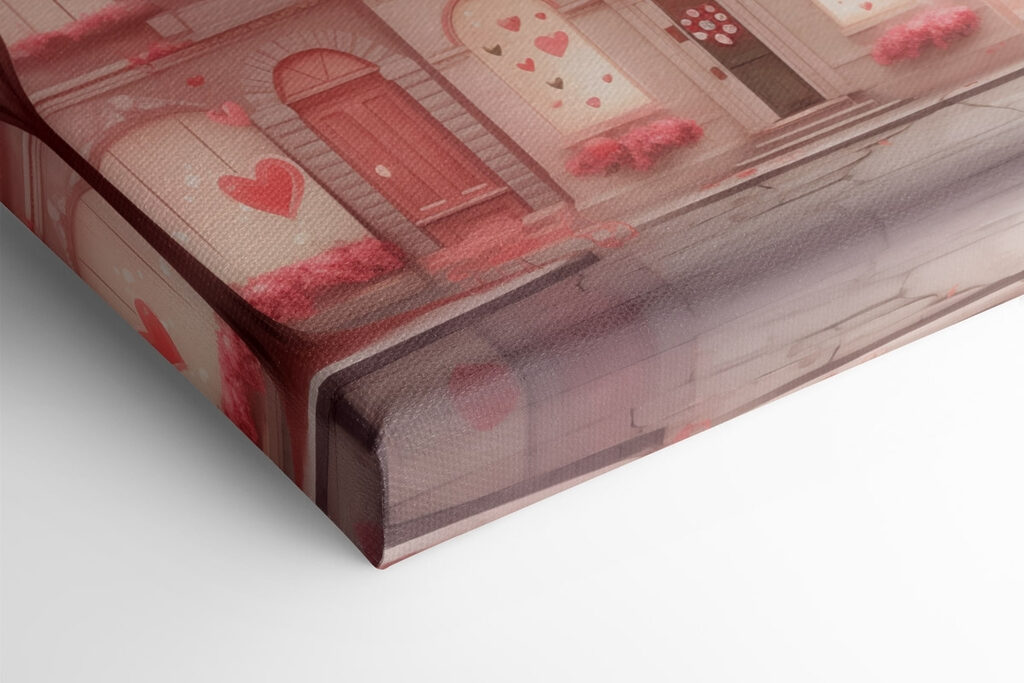 Pink trees with hearts falling from the sky Pink trees with hearts falling from the sky