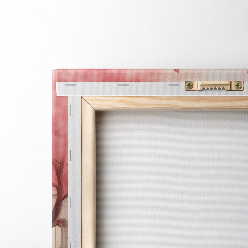 Pink trees with hearts falling from the sky Pink trees with hearts falling from the sky