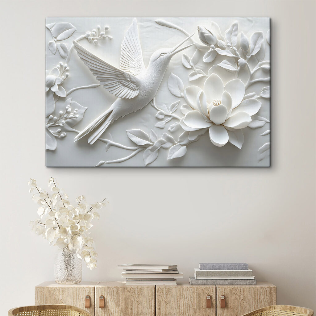 White bird and flower White bird and flower