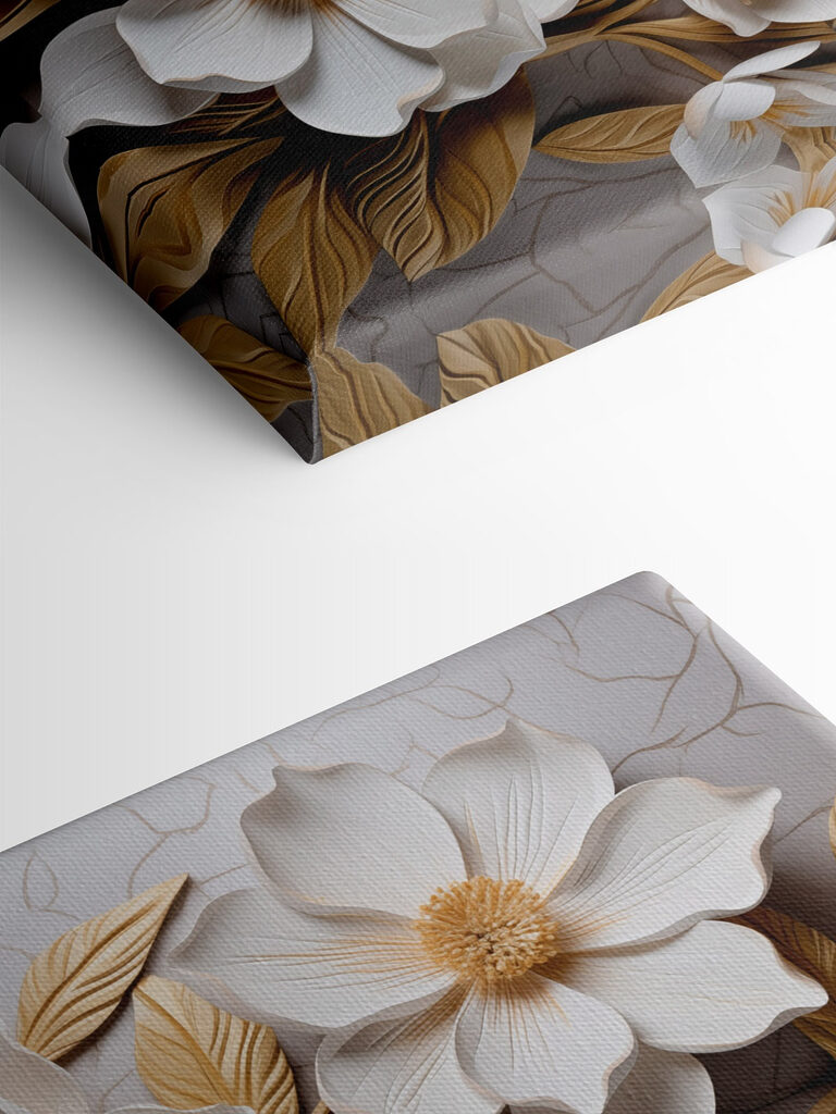 Group of white flowers and leaves Group of white flowers and leaves