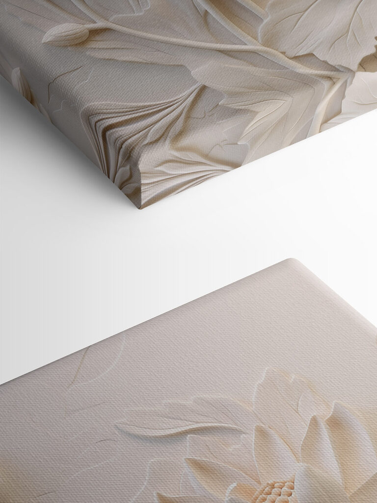 White flower carving on a wall White flower carving on a wall