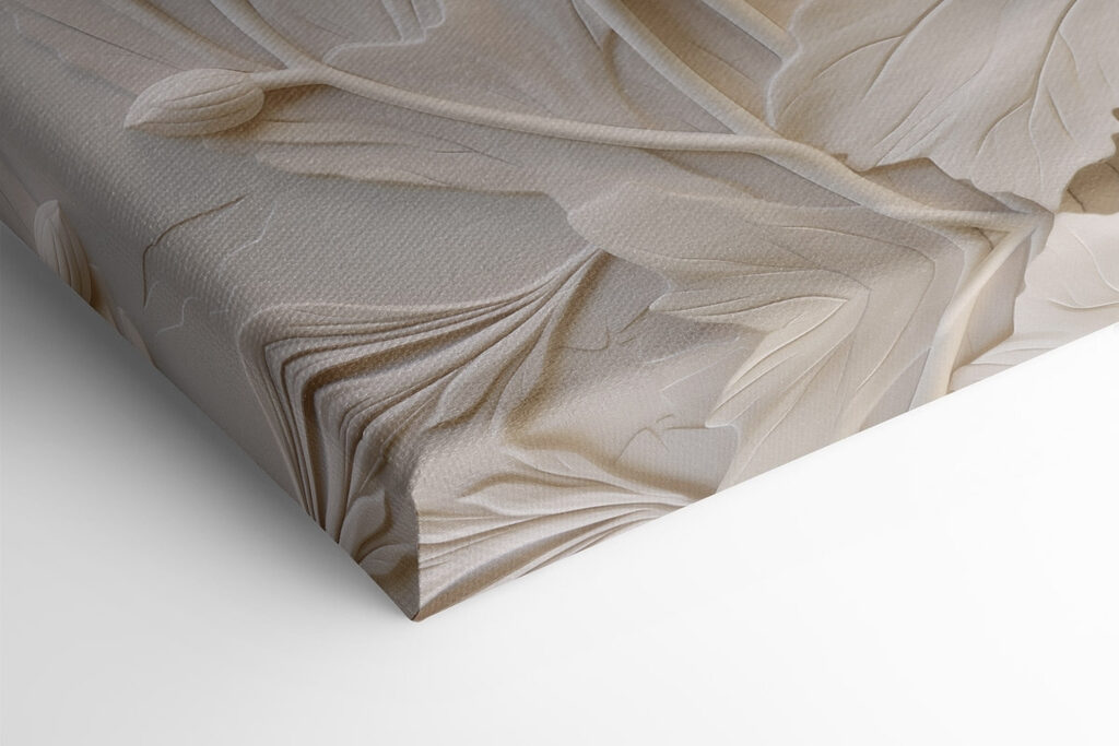 White flower carving on a wall White flower carving on a wall