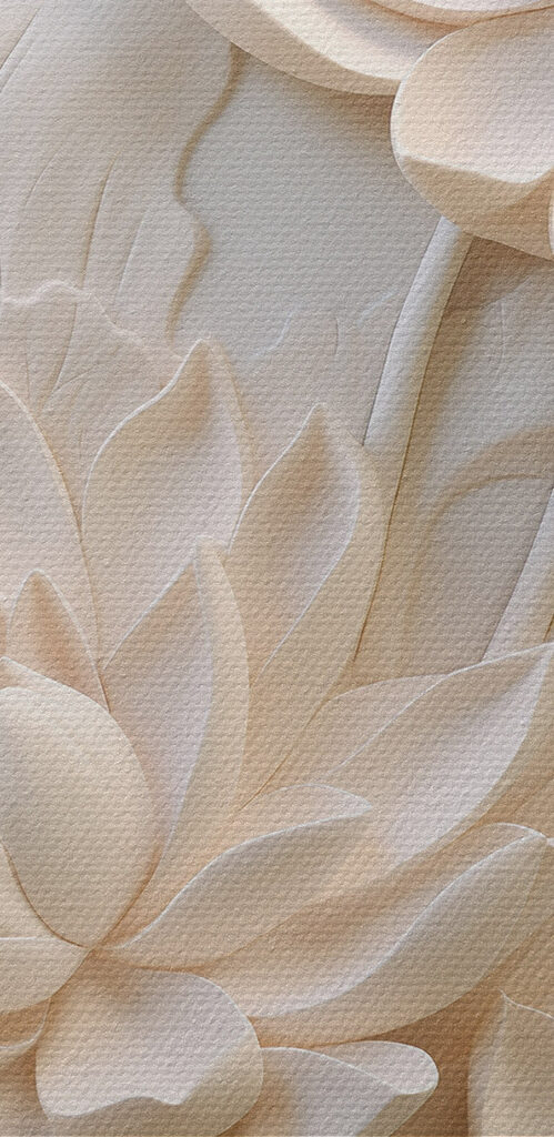 White flower carving on a wall White flower carving on a wall