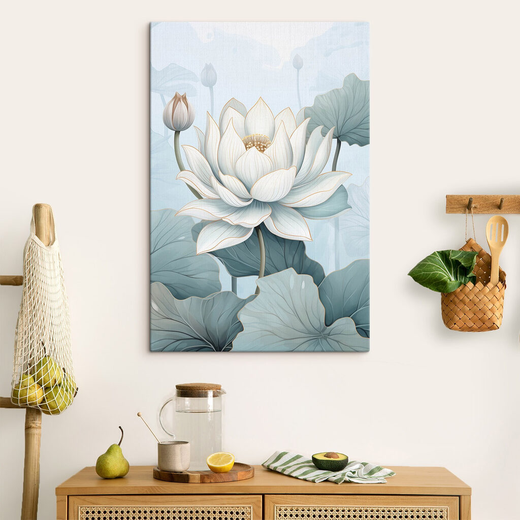 White flower with green leaves White flower with green leaves