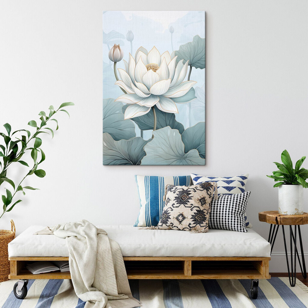 White flower with green leaves White flower with green leaves