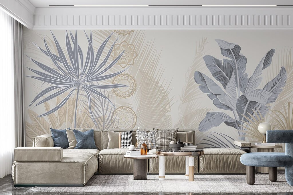 Exotic leaves in soft pastel tones Exotic leaves in soft pastel tones