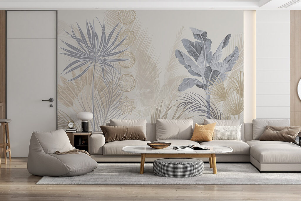 Exotic leaves in soft pastel tones Exotic leaves in soft pastel tones