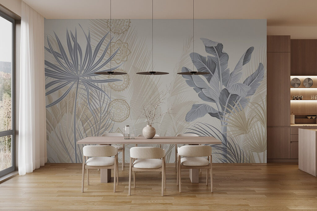 Exotic leaves in soft pastel tones Exotic leaves in soft pastel tones