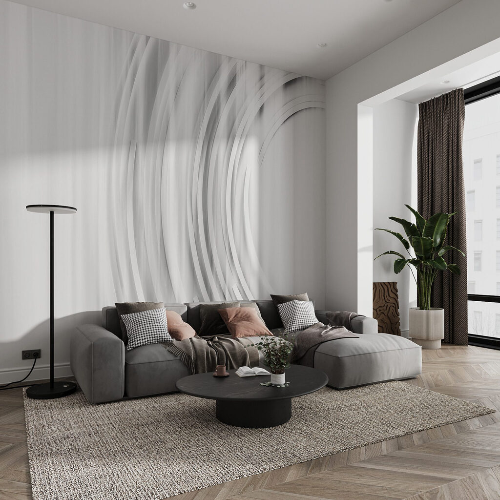 White and grey background with circles White and grey background with circles