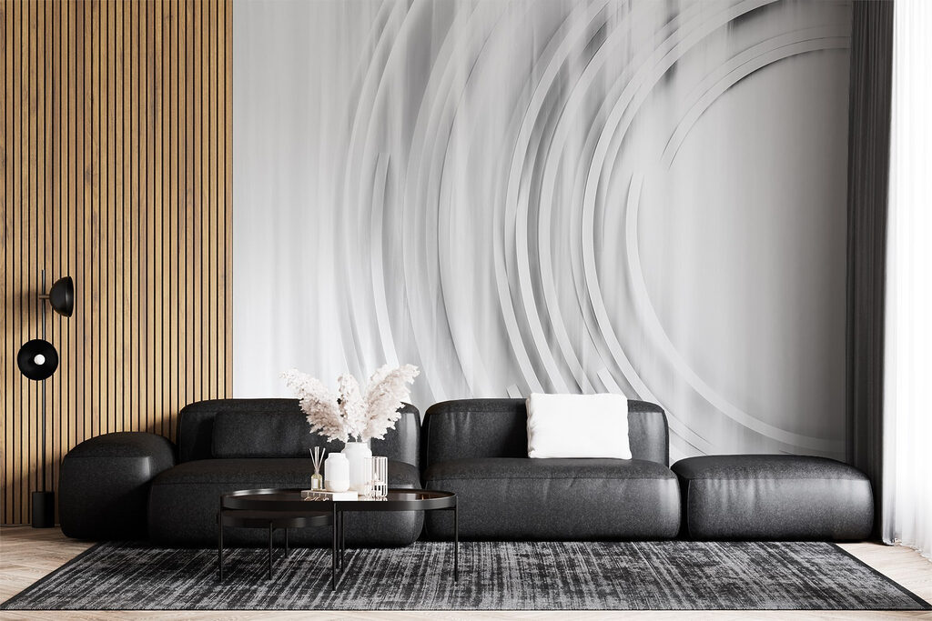 White and grey background with circles White and grey background with circles