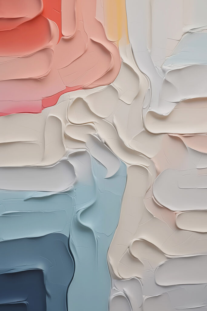 Soft hues blend in textured waves Soft hues blend in textured waves