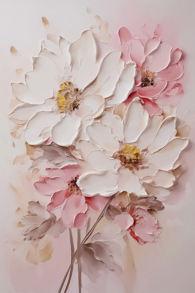 Painting of flowers on a wall Painting of flowers on a wall