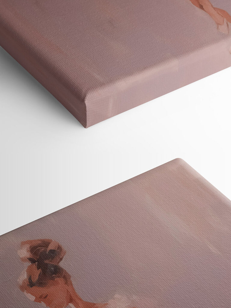 Painting of a woman in a white dress Painting of a woman in a white dress