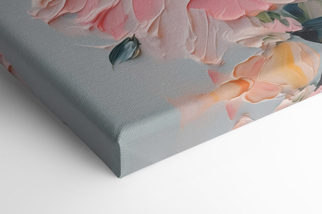 Painting of flowers on a white surface Painting of flowers on a white surface