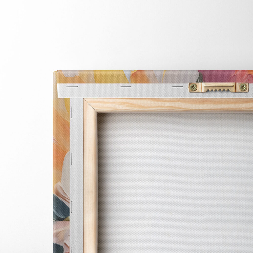 Painting of flowers on a white surface Painting of flowers on a white surface