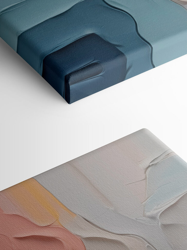 Soft hues blend in textured waves Soft hues blend in textured waves