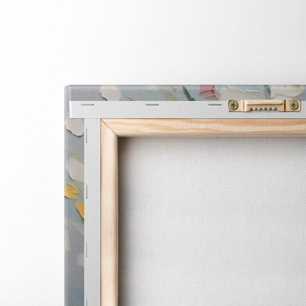 Painting of flowers on a blue surface Painting of flowers on a blue surface