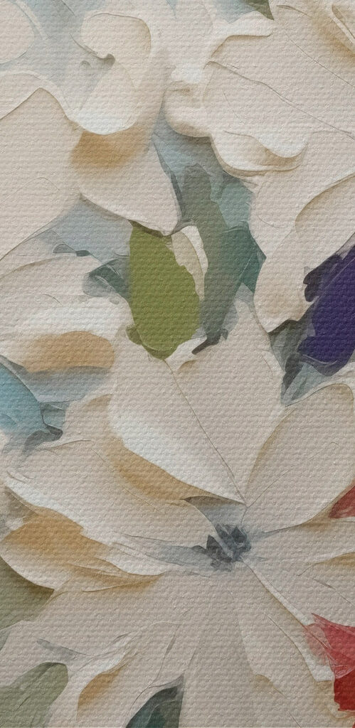 Painting of flowers on a blue surface Painting of flowers on a blue surface