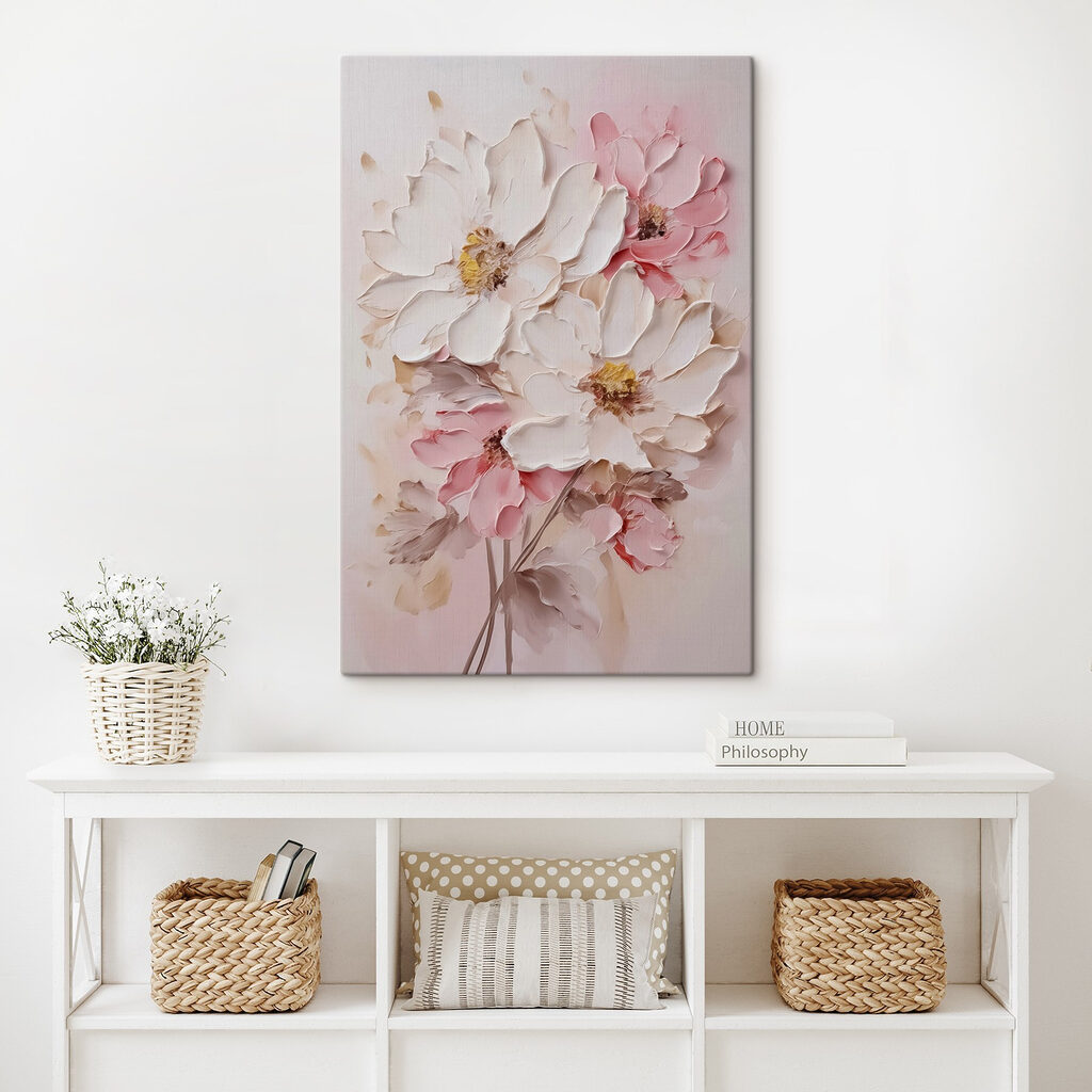 Painting of flowers on a wall Painting of flowers on a wall