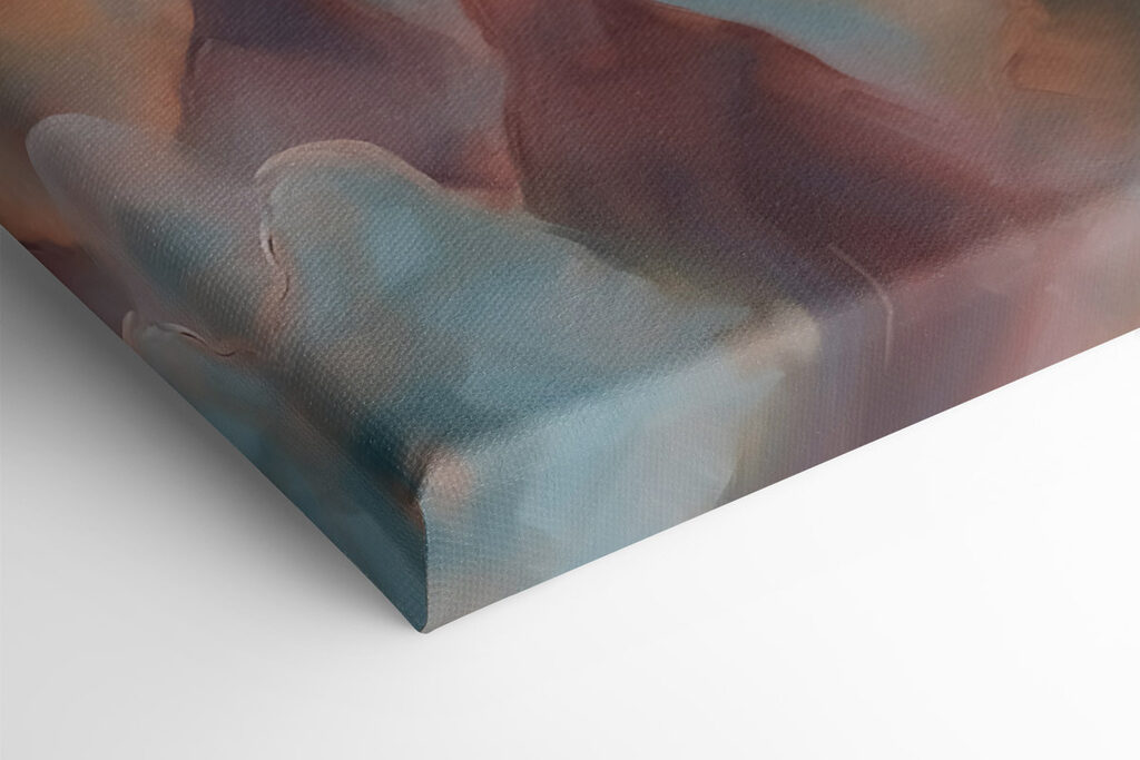 Painting of a man in a red robe surrounded by a group of people Painting of a man in a red robe surrounded by a group of people