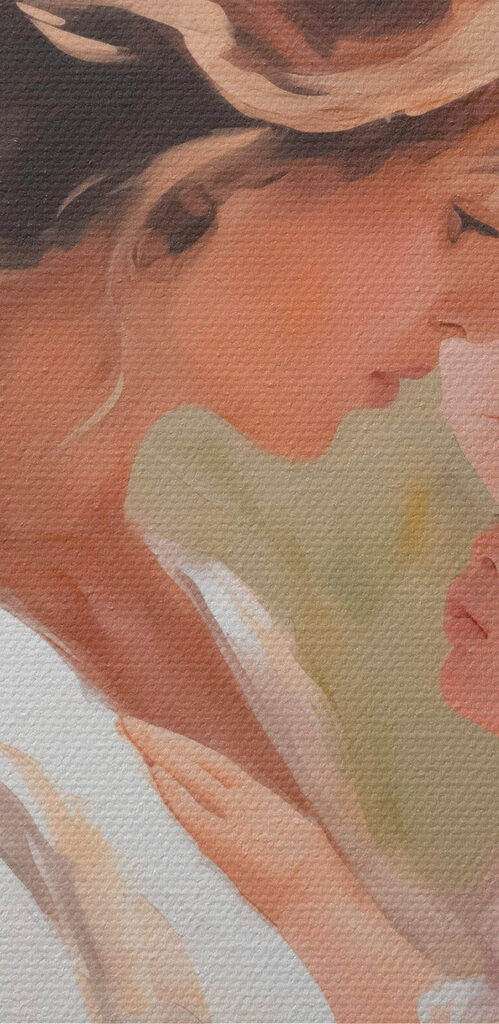 Woman holding a baby