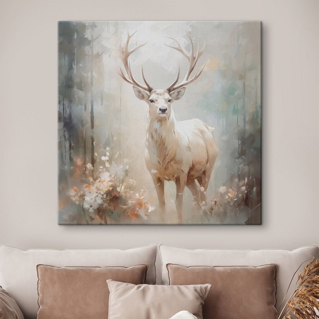 Painting of a deer with antlers Painting of a deer with antlers