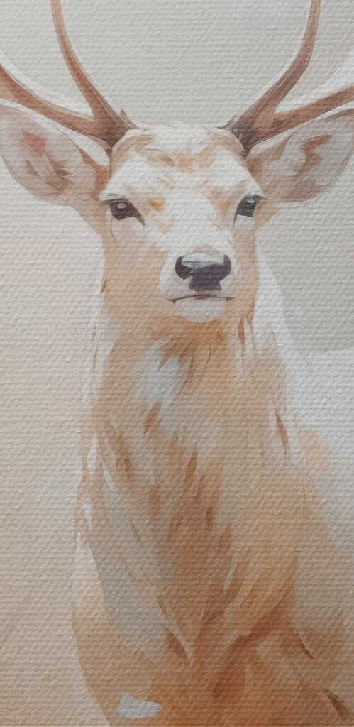 Painting of a deer with antlers Painting of a deer with antlers