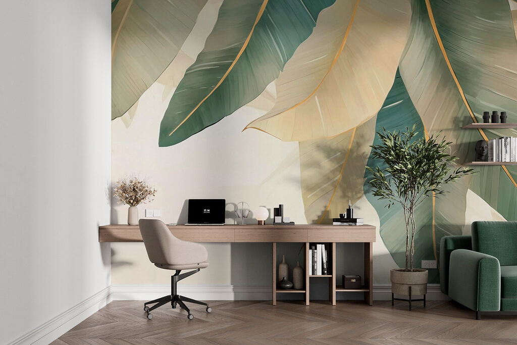 Soft, muted tones of natural leaves Soft, muted tones of natural leaves