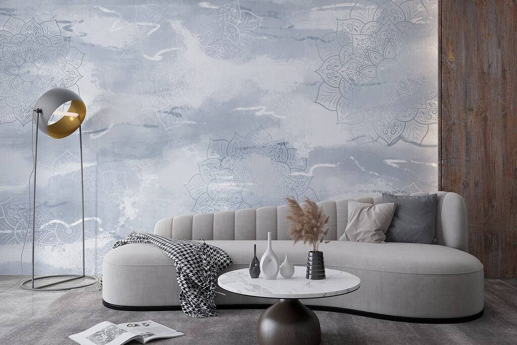 Grey and white background with white and grey patterns Grey and white background with white and grey patterns