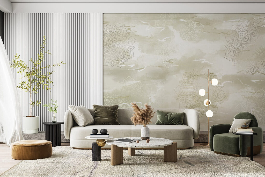 Serene mandala design in muted tones