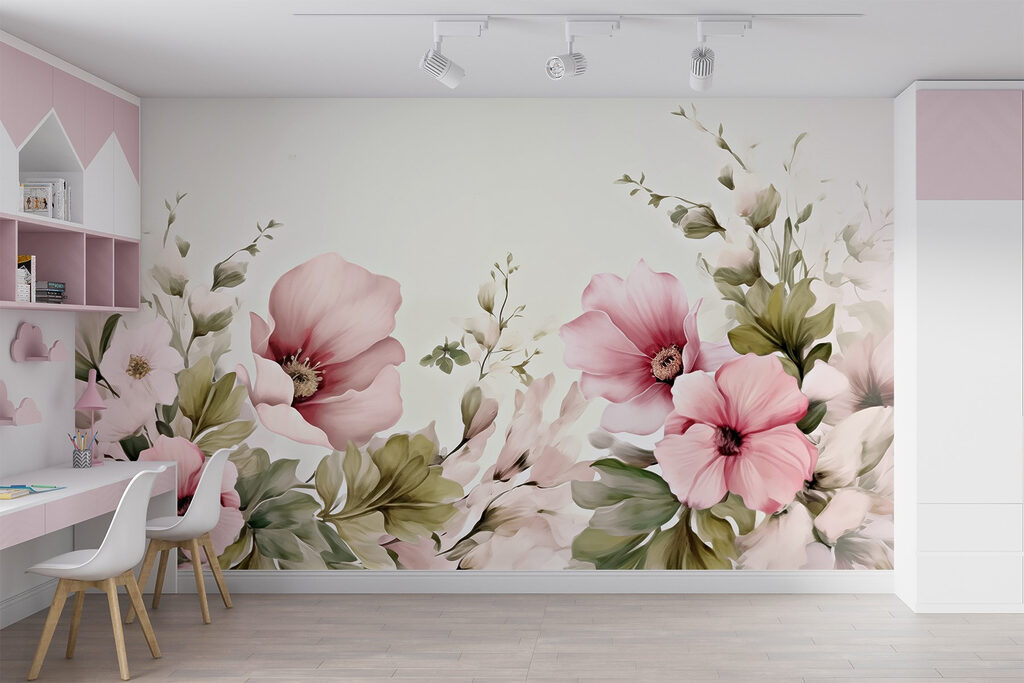 Painting of flowers and leaves Painting of flowers and leaves