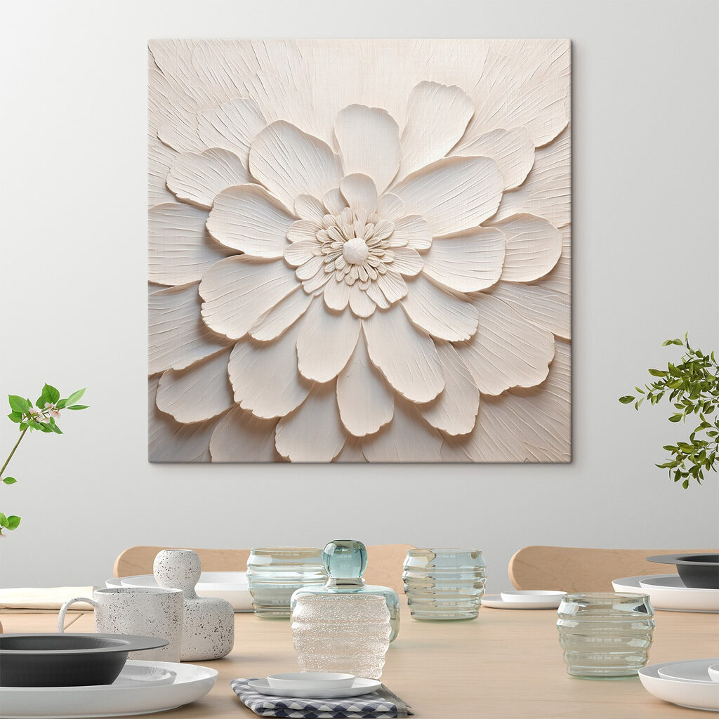 White flower with many petals White flower with many petals