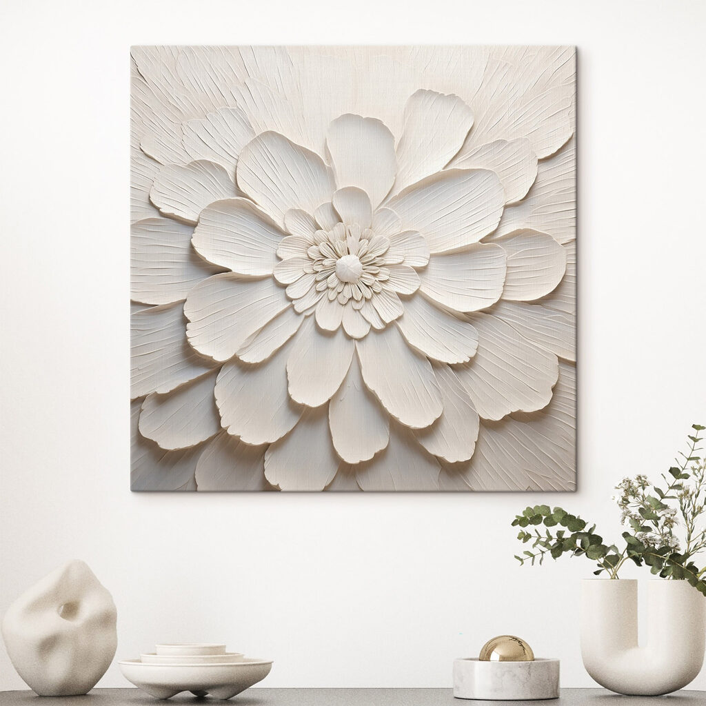 White flower with many petals White flower with many petals