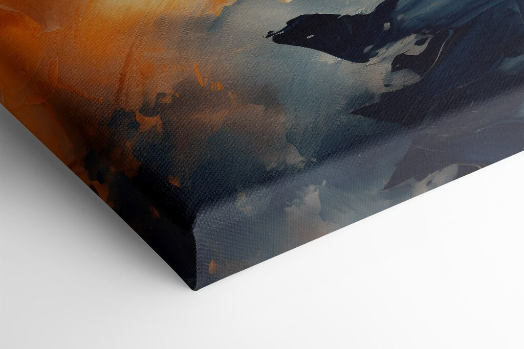 Painting of blue and orange colors Painting of blue and orange colors