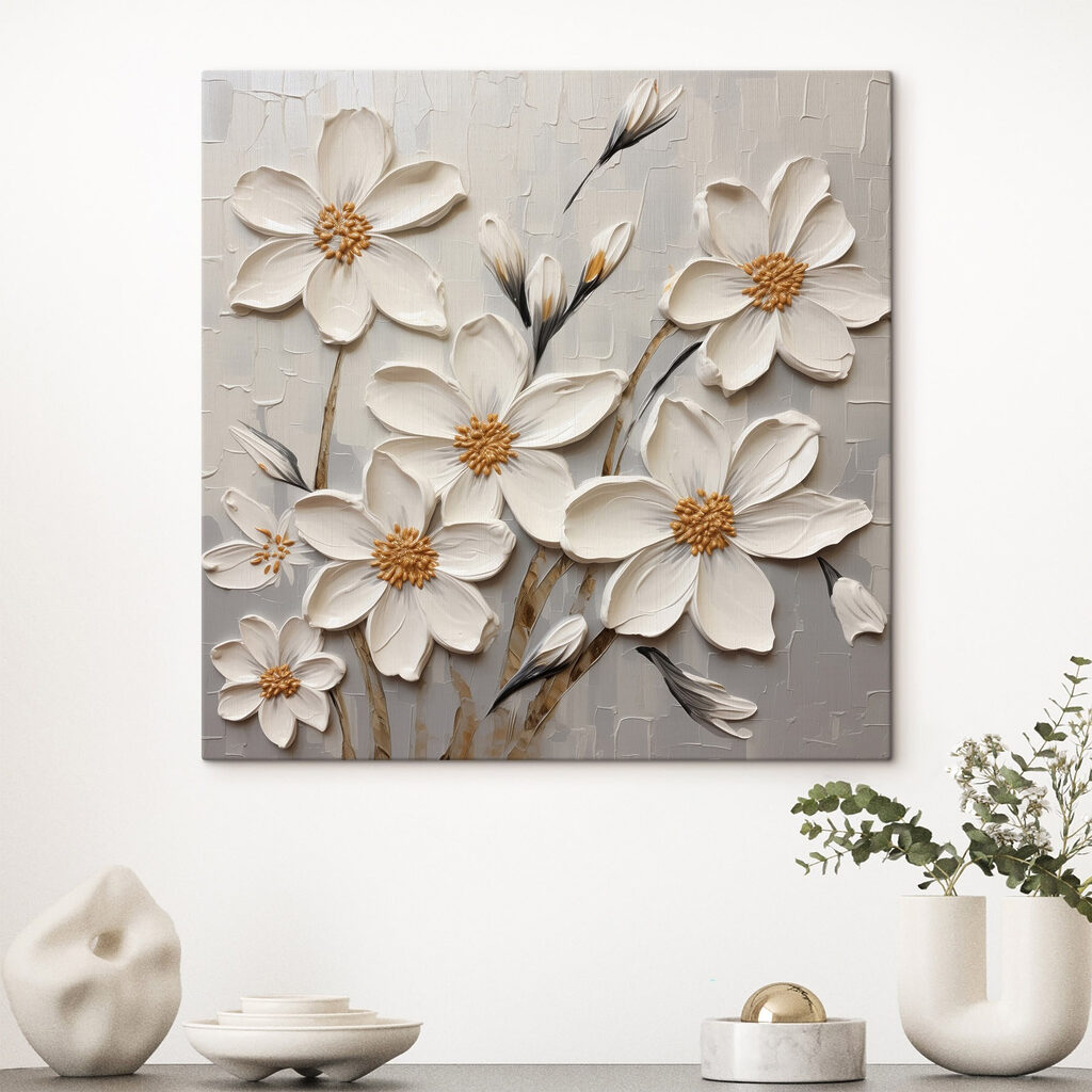 Painting of white flowers