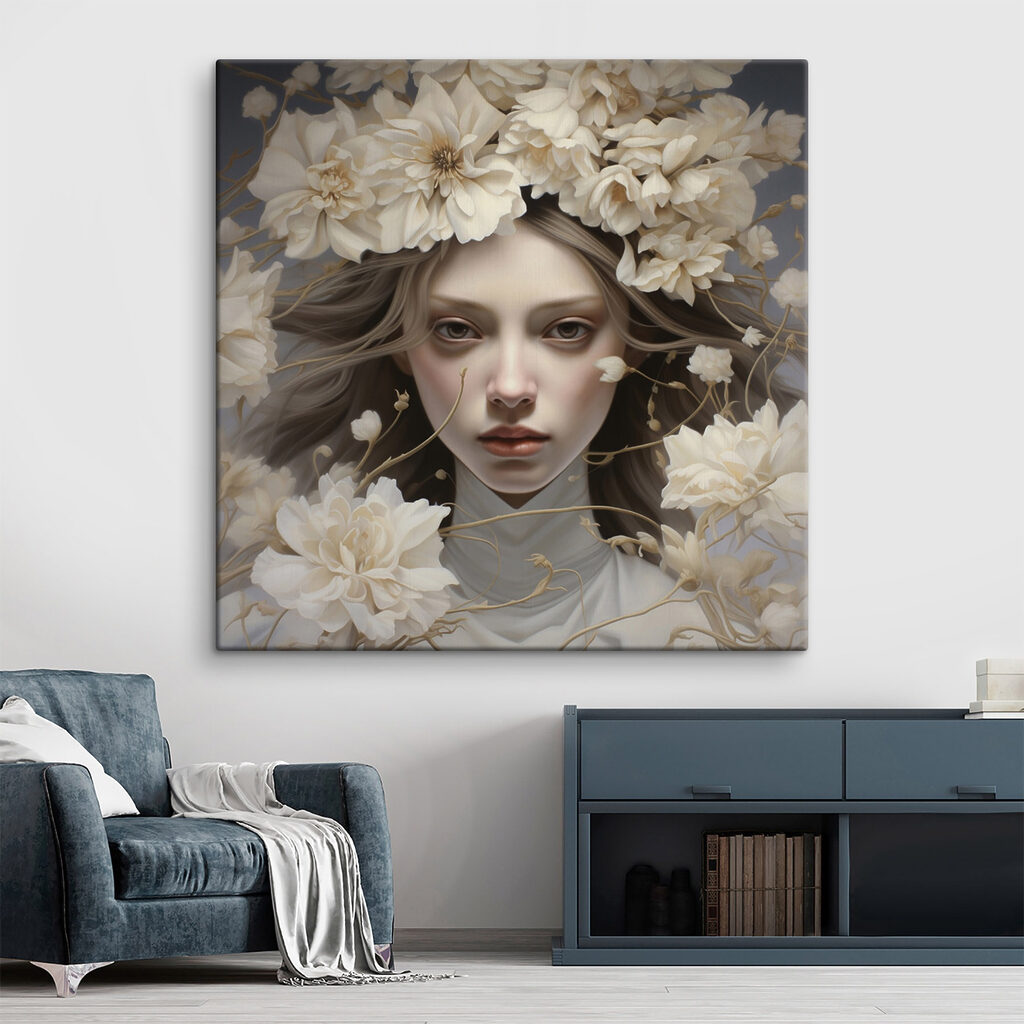 Woman with flowers in her hair Woman with flowers in her hair