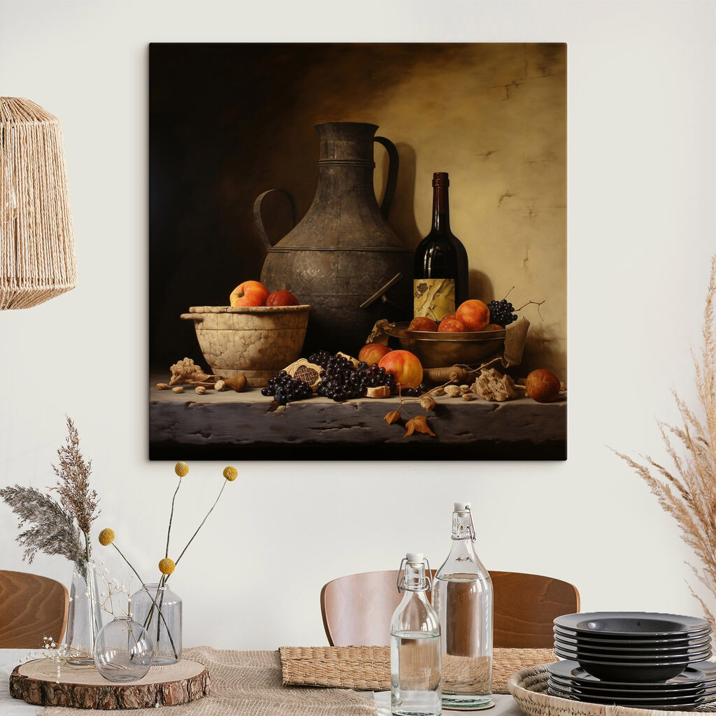 Still life with fruit and a bottle Still life with fruit and a bottle