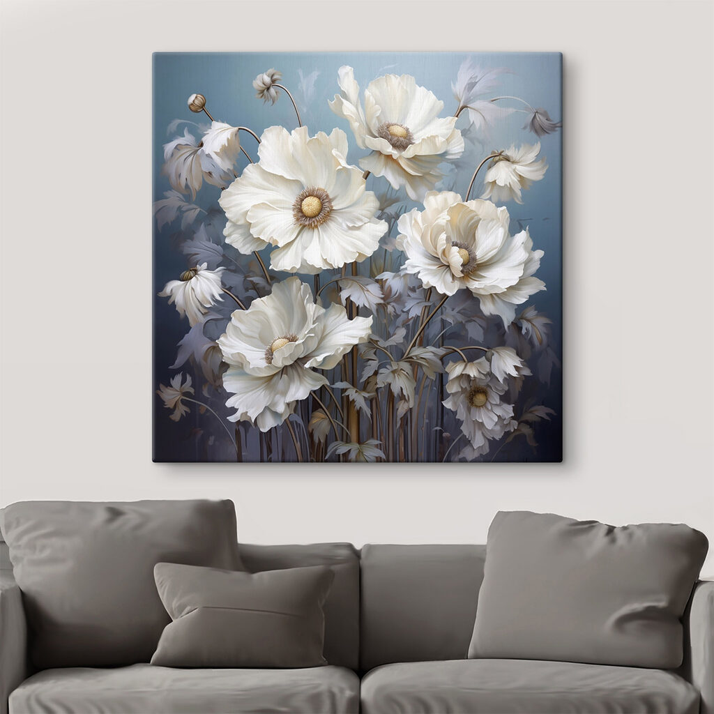 Painting of white flowers Painting of white flowers