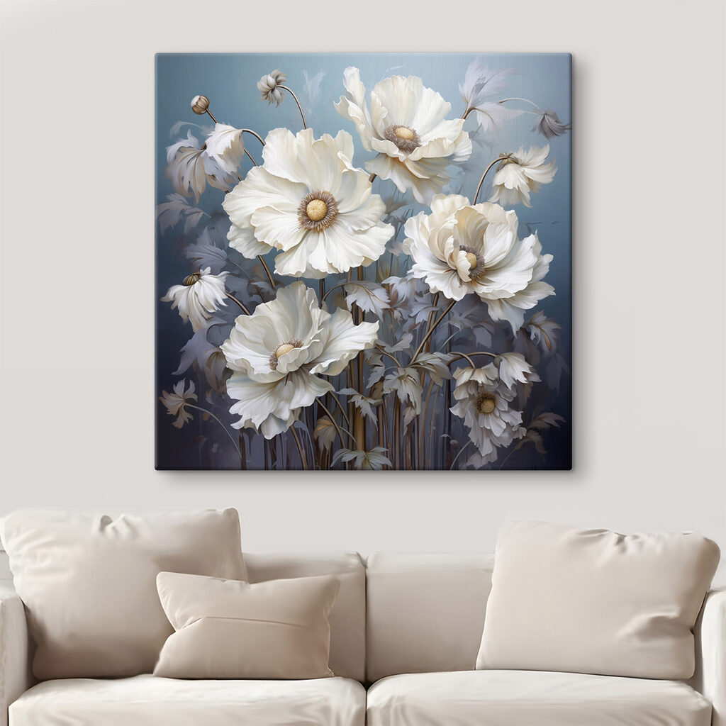Painting of white flowers Painting of white flowers