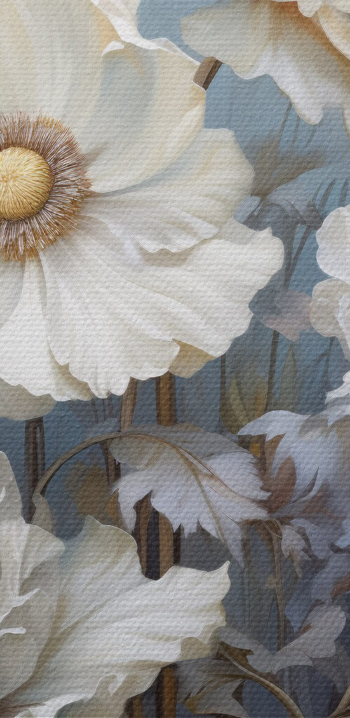 Painting of white flowers Painting of white flowers