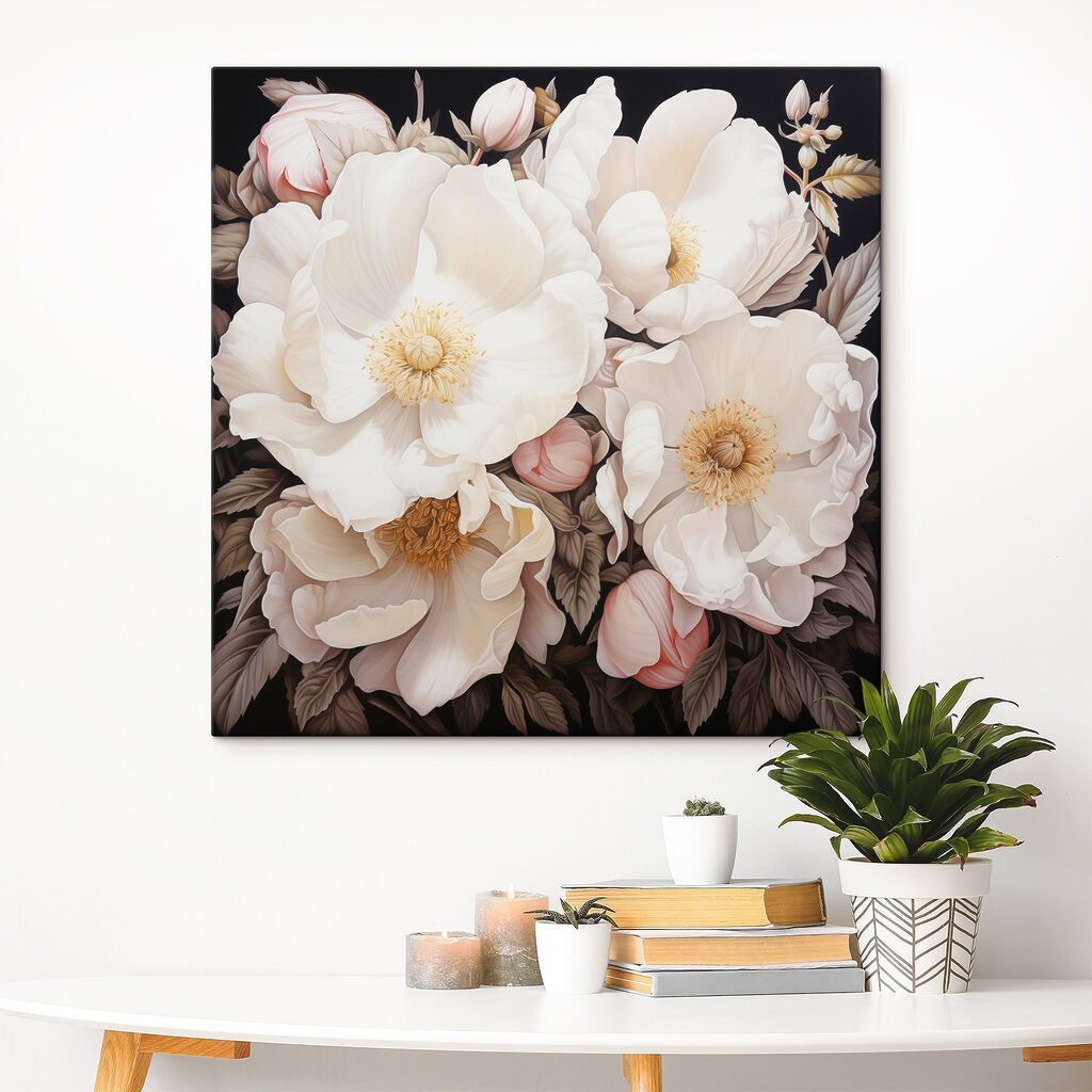 Painting of white flowers
